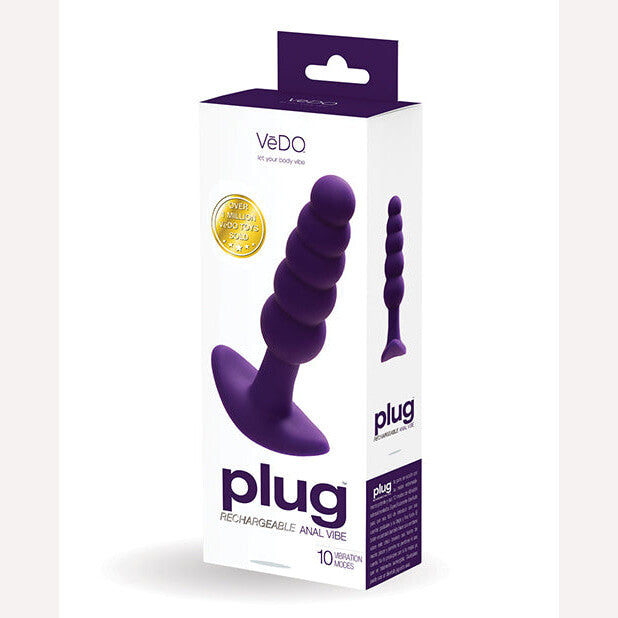 Vedo Plug Rechargeable Anal Plug Deep Purple Intimates Adult Boutique