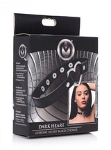 Master Series Dark Heart Chrome Heart Black Choker Intimates Adult Boutique