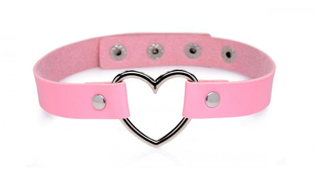Master Series Dark Heart Chrome Heart Pink Choker Intimates Adult Boutique