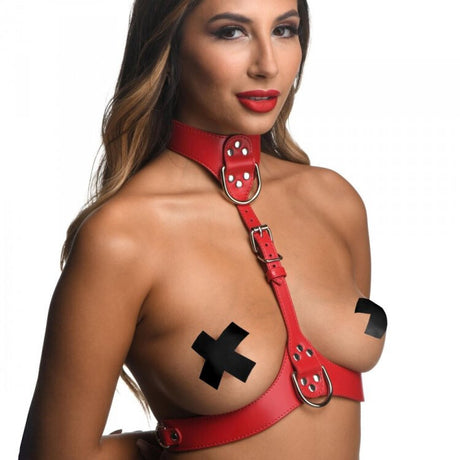 Strict Female Chest Harness M/l Red Intimates Adult Boutique