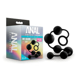 Anal Adventures Platinum Black Silicone Large Anal Beads Intimates Adult Boutique
