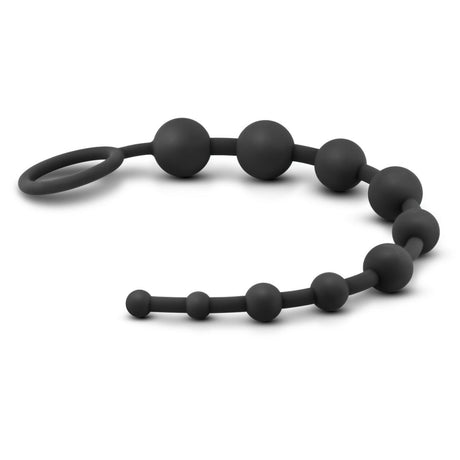 Anal Adventures Platinum Silicone 10 Anal Beads Black Intimates Adult Boutique