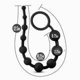 Anal Adventures Platinum Silicone 10 Anal Beads Black Intimates Adult Boutique