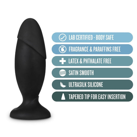 Anal Adventures Platinum Silicone Rocket Plug Black Intimates Adult Boutique