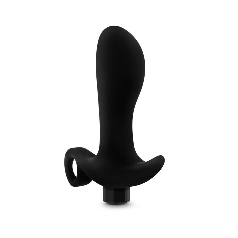 Anal Adventures Platinum Silicone Vibrating Prostate Massager 1 Black Blush Novelties Sextoys for Men