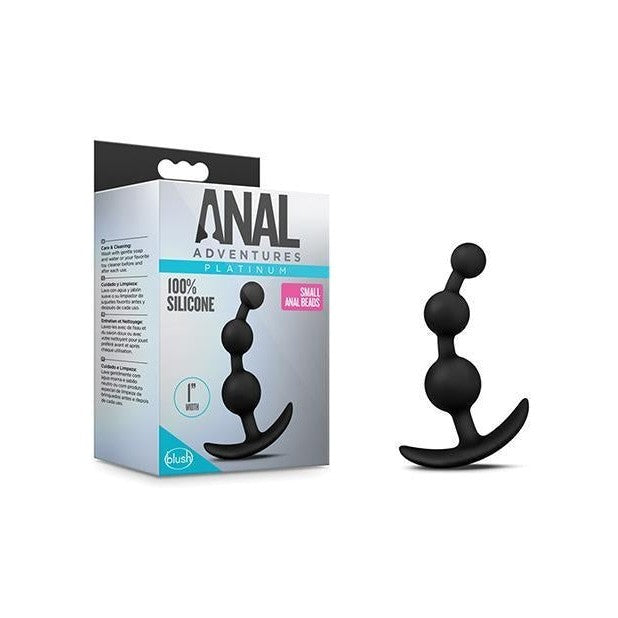 Anal Adventures Platinum Small Anal Beads Black Intimates Adult Boutique