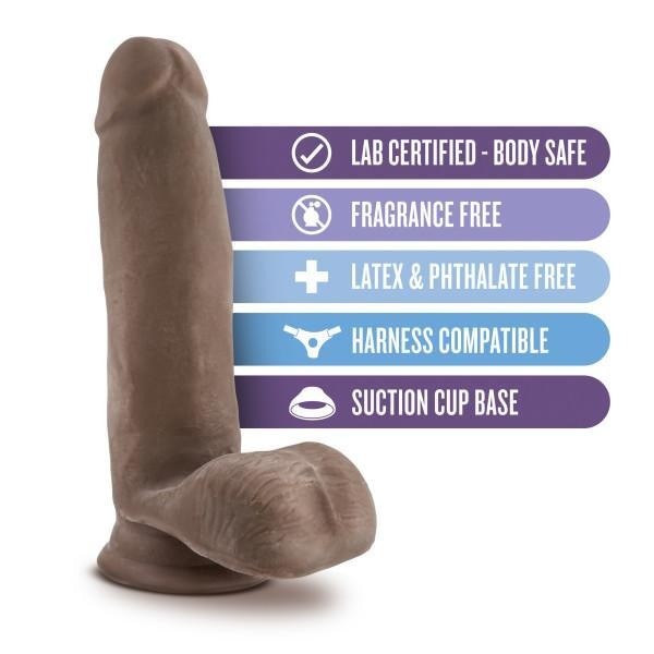 Au Naturel 7 Dildo W-balls Chocolate " Blush Novelties Dildos