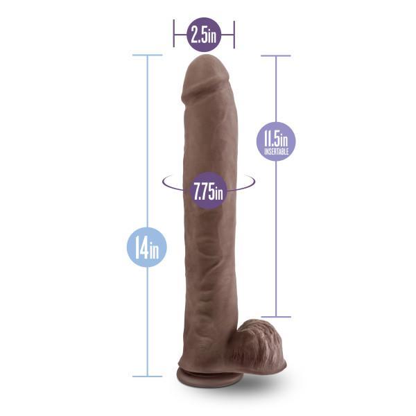 Au Naturel Daddy 14in Dual Density Chocolate Blush Novelties Dildos