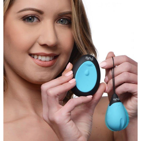 Bang! 10x Vibrating Silicone Egg W- Remote Blue Intimates Adult Boutique
