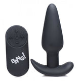 Bang! 21x Vibrating Silicone Butt Plug W- Remote Black Intimates Adult Boutique