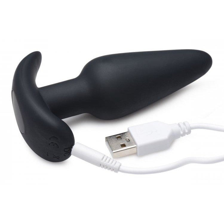 Bang! 21x Vibrating Silicone Butt Plug W- Remote Black Intimates Adult Boutique