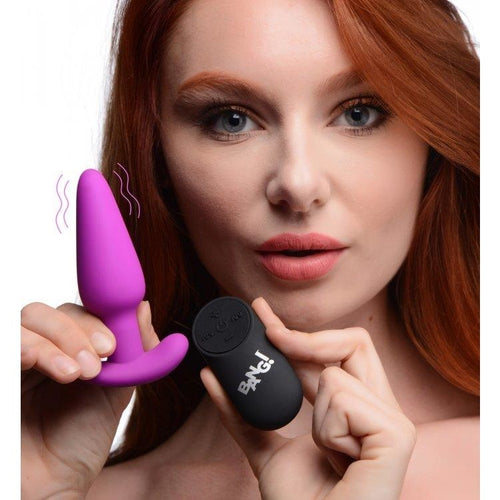 Bang! 21x Vibrating Silicone Butt Plug W- Remote Purple XR Brands Anal Toys