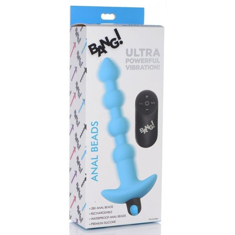 Bang! Vibrating Silicone Anal Beads & Remote Blue Intimates Adult Boutique