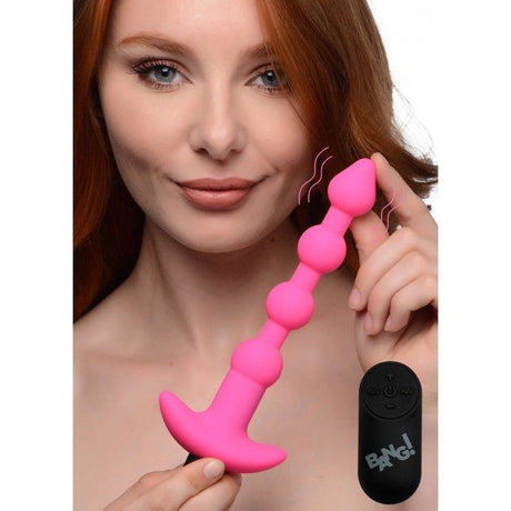 Bang! Vibrating Silicone Anal Beads & Remote Pink Intimates Adult Boutique