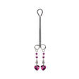 Bijoux De Cli Double Loop W- Heart Charm & Fuchsia Beads Intimates Adult Boutique