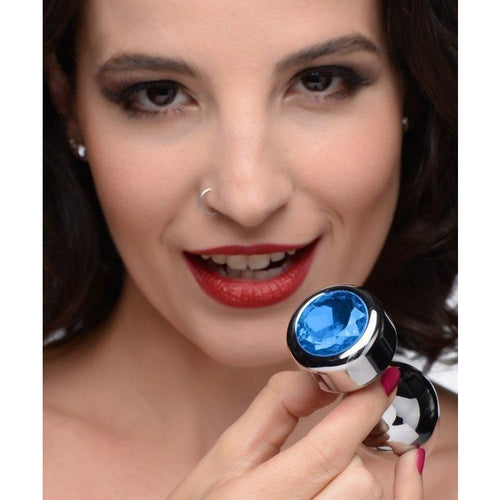 Booty Sparks Weighted Blue Gem Anal Plug Medium XR Brands Anal Toys