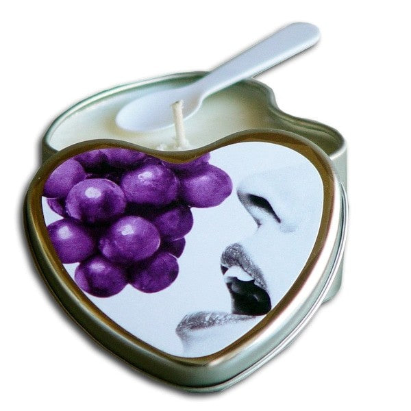 Candle 3-in-1 Heart Edible Grape 4.7 Oz Intimates Adult Boutique