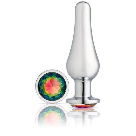 Cloud 9 Gems Silver Chromed Tall Anal Plug Large Intimates Adult Boutique