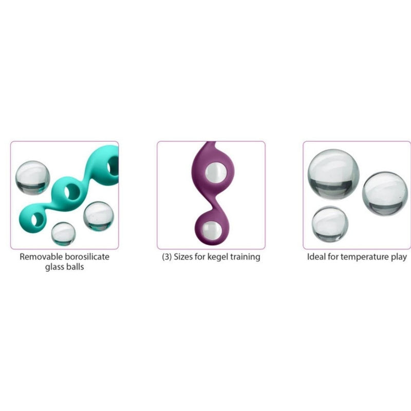 Cloud 9 Health & Wellness Borosilicate Kegel Training Set - Teal Cloud 9 Novelties General