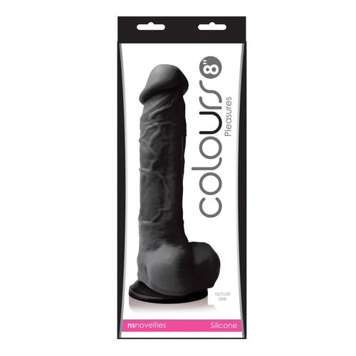 Colours Pleasures 8in Dildo Black NS Novelties Dildos