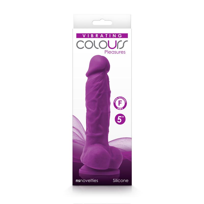 Colours Pleasures Vibrating 5 Dildo Purple " NS Novelties Dildos
