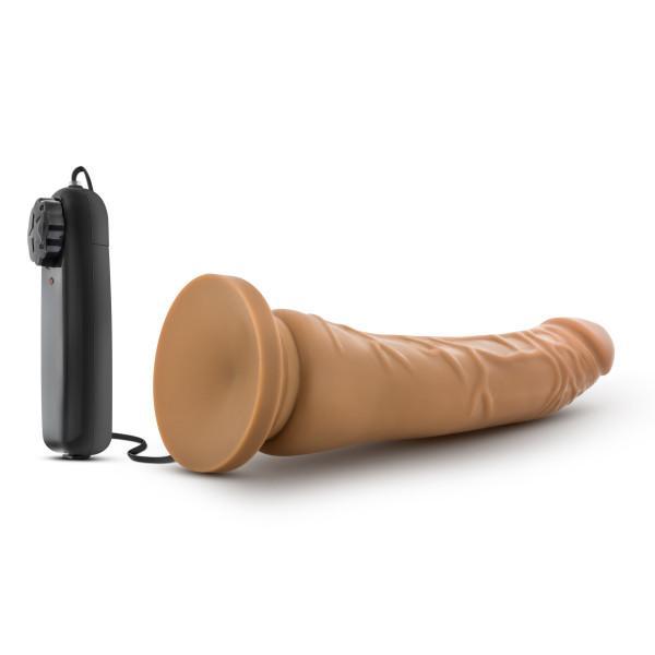 Dr. Skin 8.5 Vibrating Realistic Cock W-suction Cup Mocha Intimates Adult Boutique