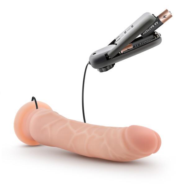 Dr. Skin 8.5 Vibrating Realistic Cock W-suction Cup Vanilla" Blush Novelties Dildos