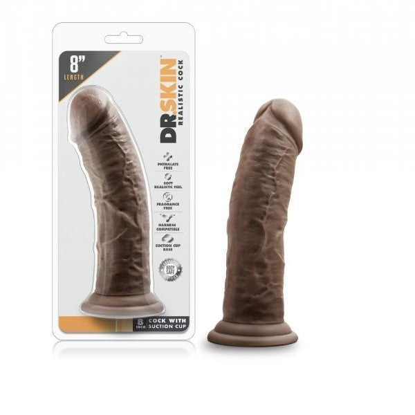 Dr Skin 8 Cock W Suction Cup Chocolate Intimates Adult Boutique