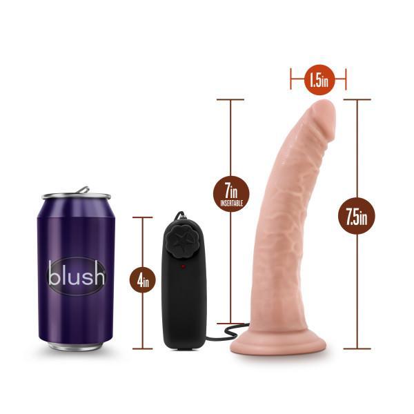 Dr. Skin Dr. Dave 7in Vibrating Cock W- Suction Cup Vanilla Blush Novelties Sextoys for Women