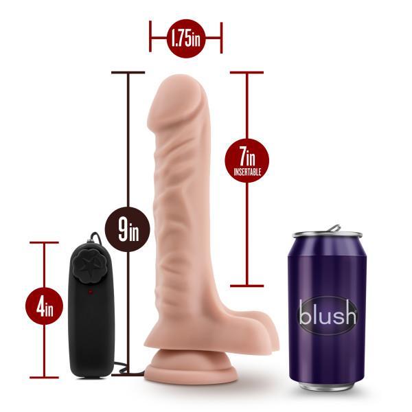 Dr. Skin Dr. James 9in Vibrating Cock W- Suction Cup Vanilla Blush Novelties Sextoys for Women