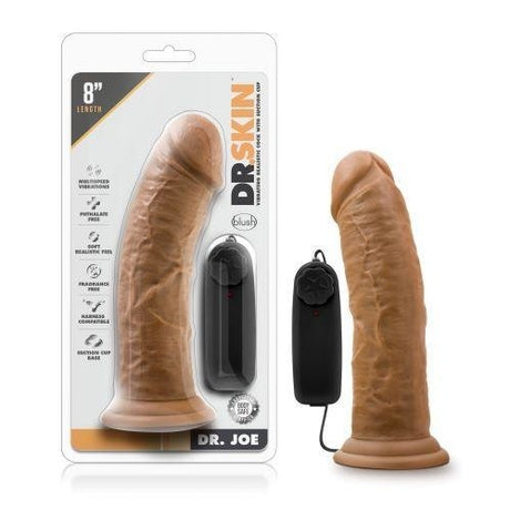 Dr. Skin Dr. Joe 8in Vibrating Cock W- Suction Cup Mocha Intimates Adult Boutique