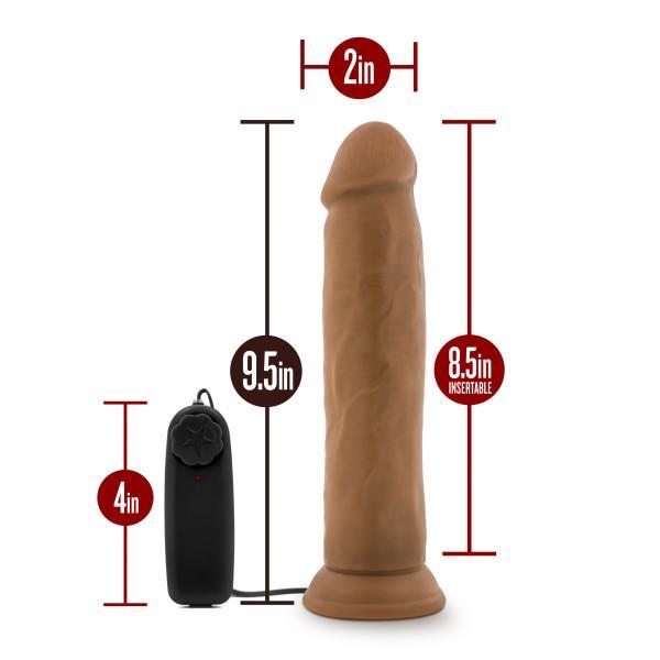 Dr. Skin Dr. Throb 9.5in Mocha Vibrating Cock W- Suction Cup Intimates Adult Boutique