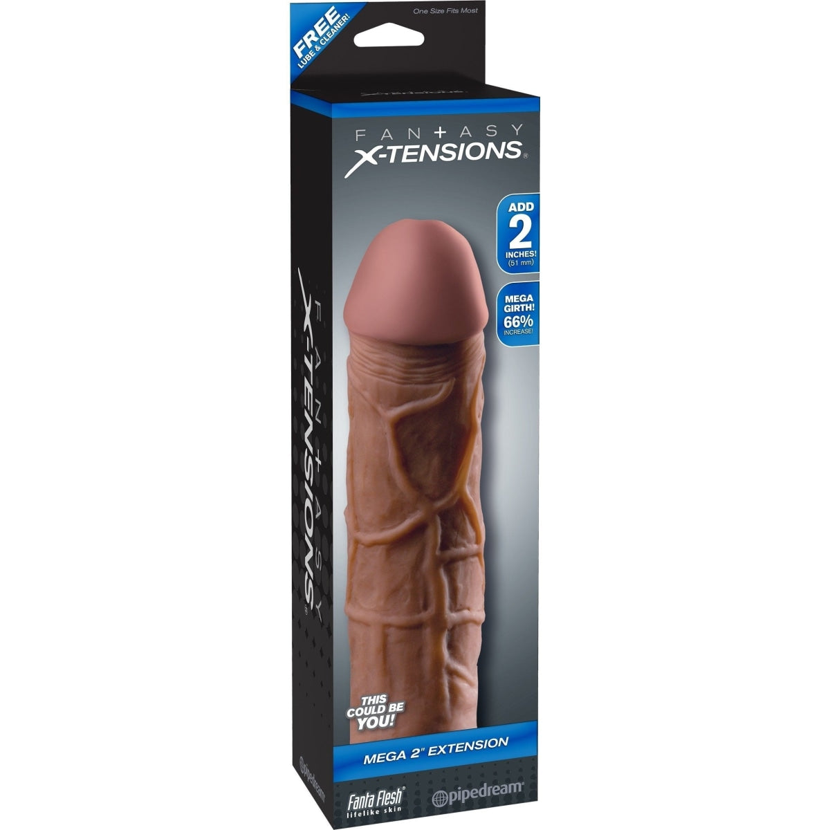 Fantasy X-tensions Mega Extension 2in Brown Intimates Adult Boutique