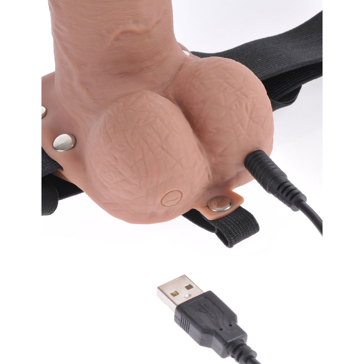 Fetish Fantasy 7 In Hollow Rechargeable Strap-on Remote Tan Intimates Adult Boutique