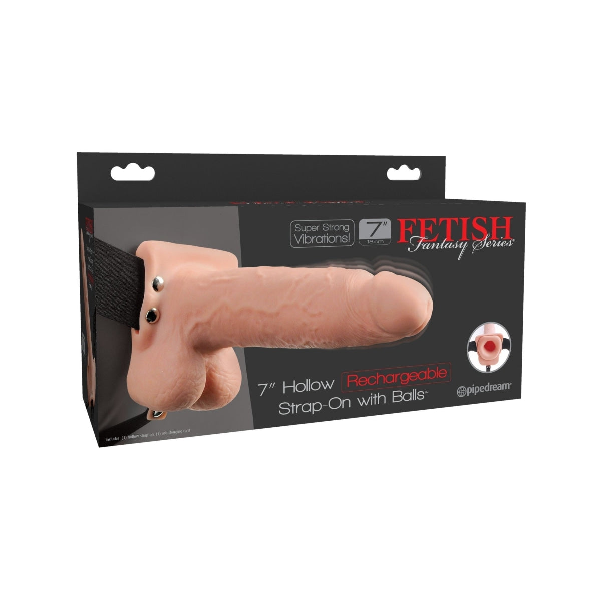 Fetish Fantasy 7 In Hollow Rechargeable Strap-on W- Balls Intimates Adult Boutique