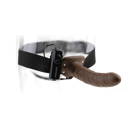 Fetish Fantasy 8in Hollow Strap On Brown Vibrating Intimates Adult Boutique
