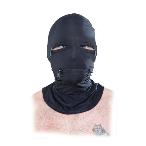Fetish Fantasy Black Zipper Face Hood Pipedream Products Fetish