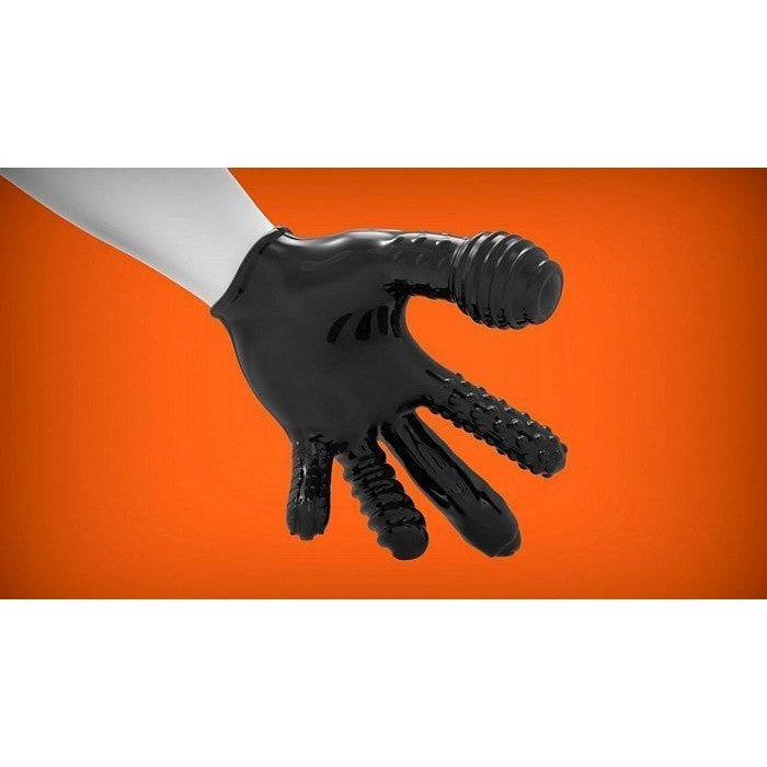 Finger Fuck Textured Glove Oxballs Black OXBALLS Sextoys for Couples