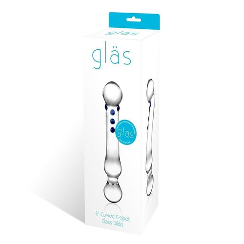 Glas 6 Curved G-spot Glass Dildo " Electric / Hustler Lingerie Dildos