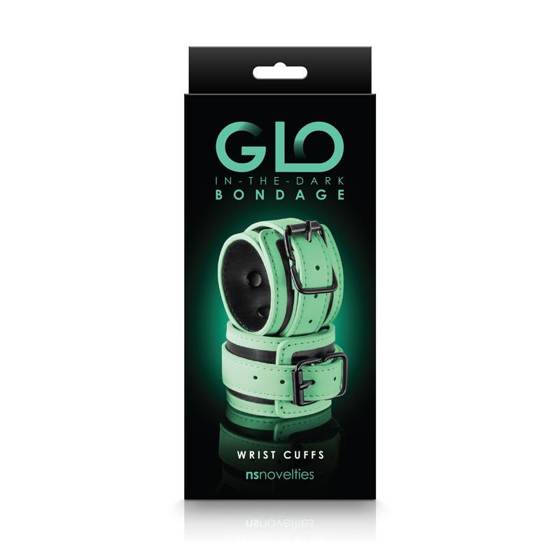 Glo Bondage Wrist Cuffs Green Intimates Adult Boutique