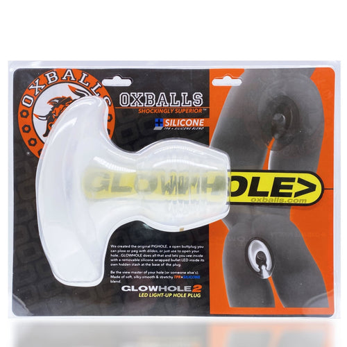 Glowhole-1 Buttplug W- Led Insert Small Clear Frost OXBALLS Anal Toys