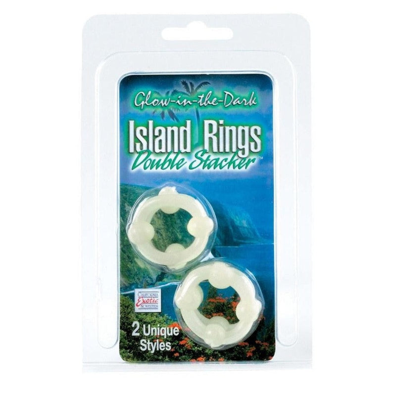 Island Rings Double Stackers- Glow California Exotic Novelties General