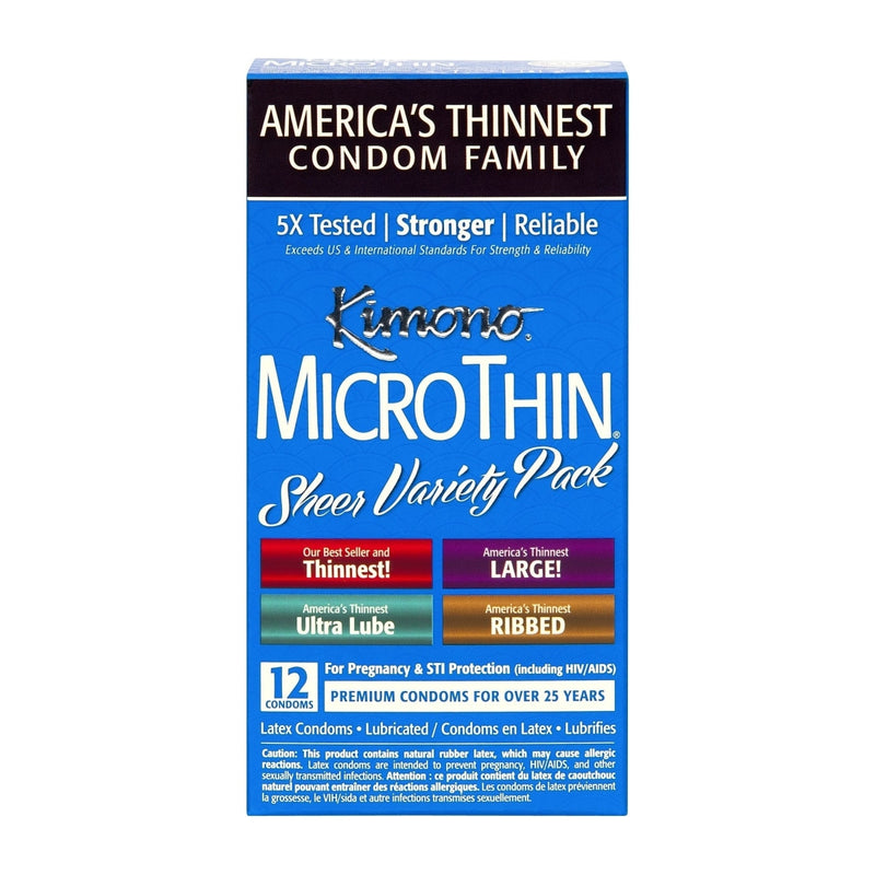 Kimono Microthin Sheer Variety 12 Pack Paradise Products Condoms