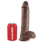 King Cock 10 In Cock W-balls Brown Pipedream Products Dildos