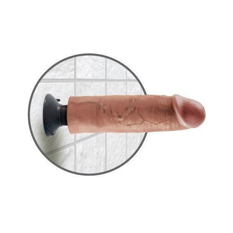 King Cock 10 In Vibrating Tan Intimates Adult Boutique