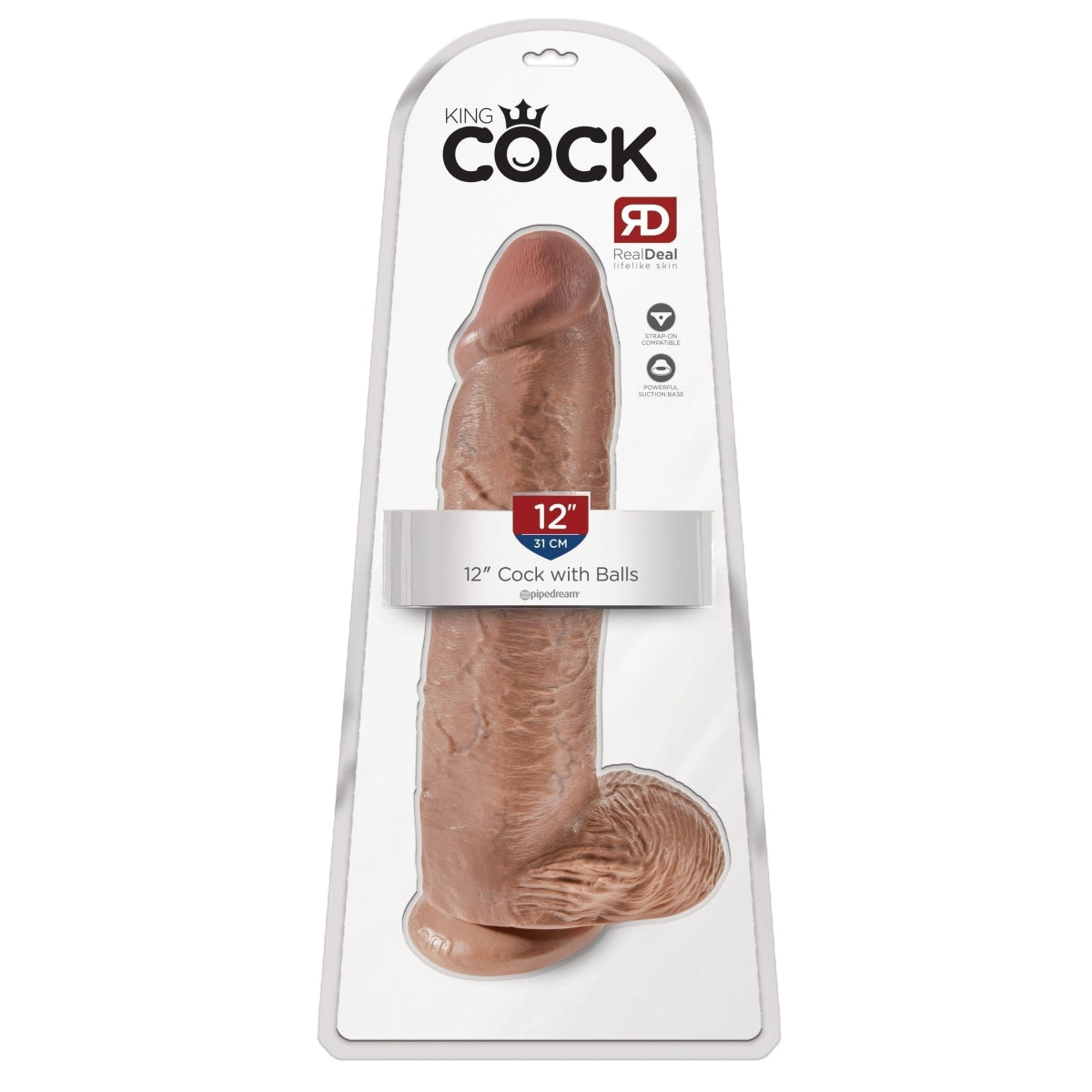King Cock 12 In Cock W-balls Tan Intimates Adult Boutique