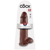 King Cock 12 In Cock W-balls Brown Intimates Adult Boutique