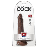 King Cock 6 In Cock W-balls Brown Intimates Adult Boutique