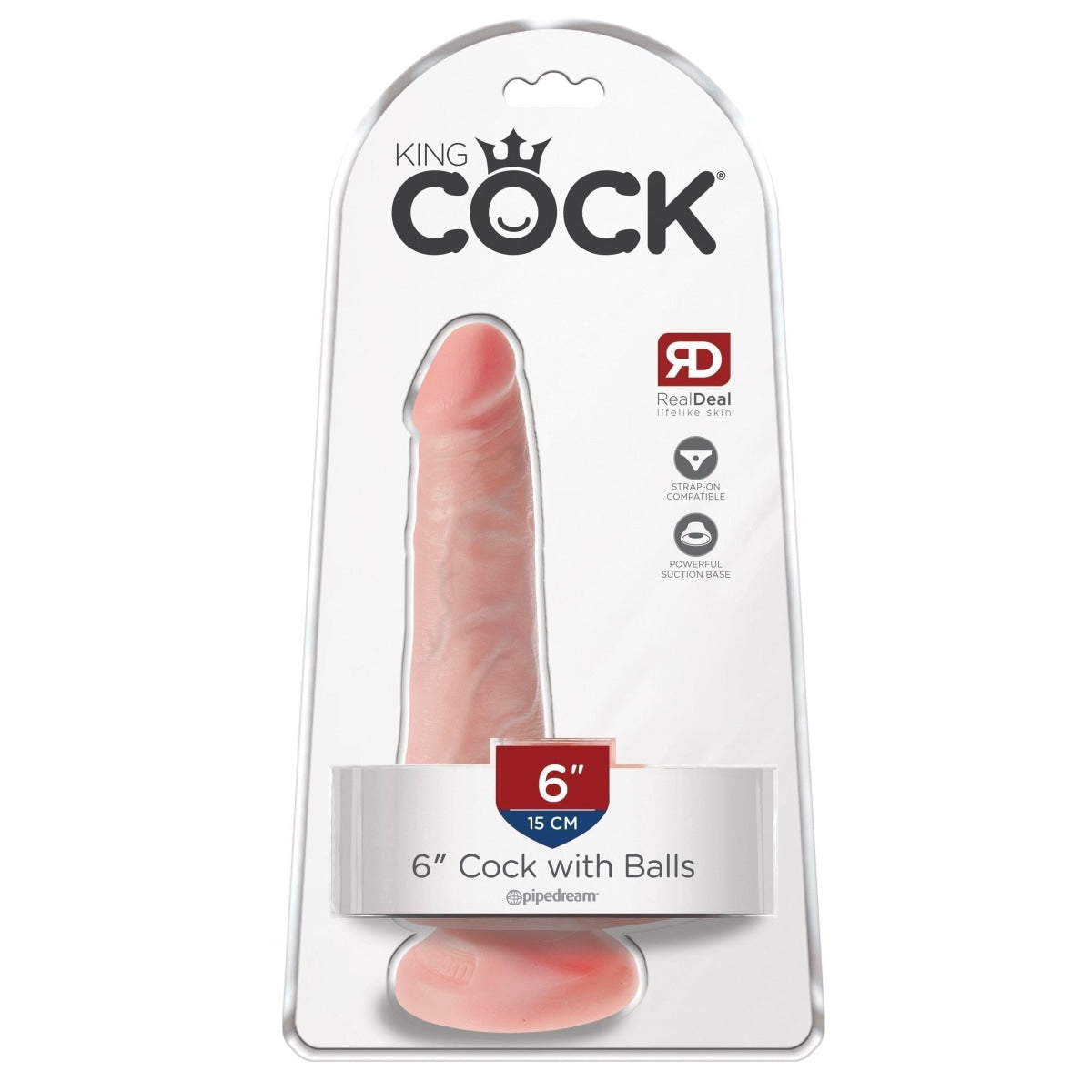 King Cock 6 In Cock W-balls Light Intimates Adult Boutique