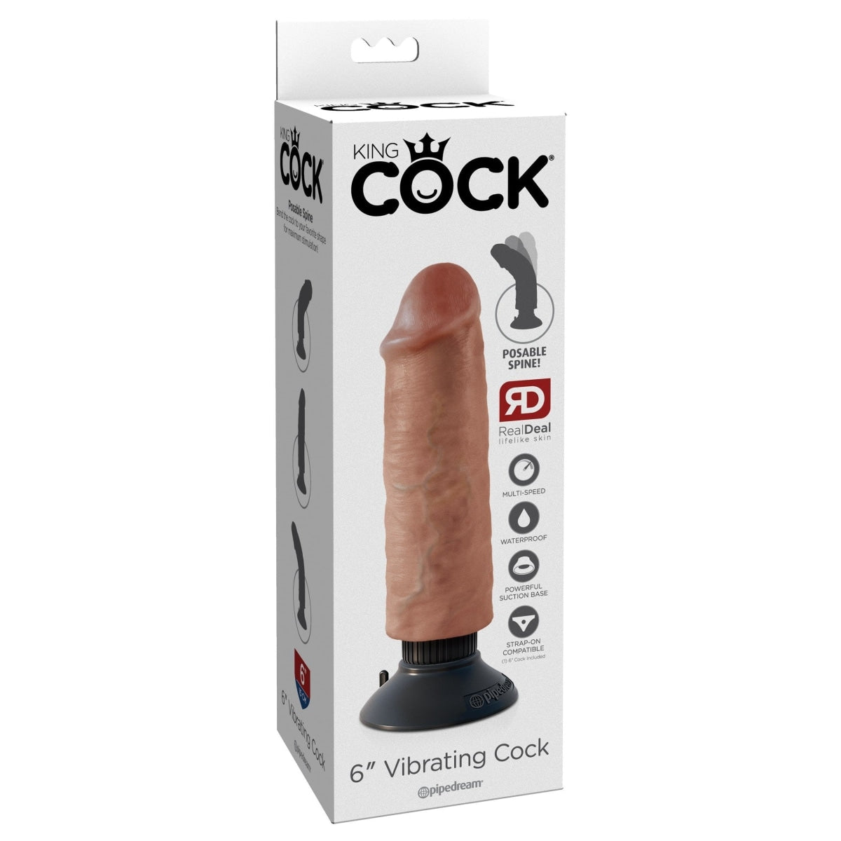 King Cock 6 In Vibrating Tan Intimates Adult Boutique